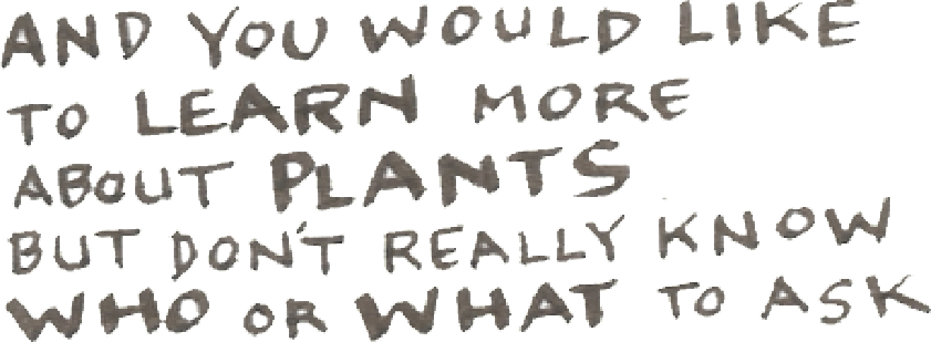 and you would like to learn more about plants but don\'t really know who or what to ask . . .